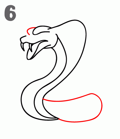 كيف ارسم ثعبان 7