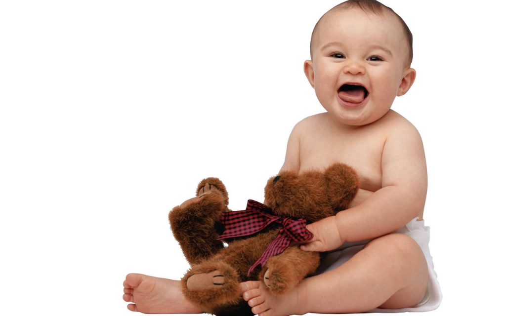 Smiling Cute Baby Boy Playing With Teddy Bear HD Wallpaper-1280x800-cutelittlebabies.blogspot.com