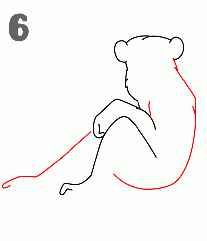 كيف ارسم شمبانزي 7