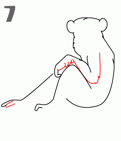 كيف ارسم شمبانزي 8