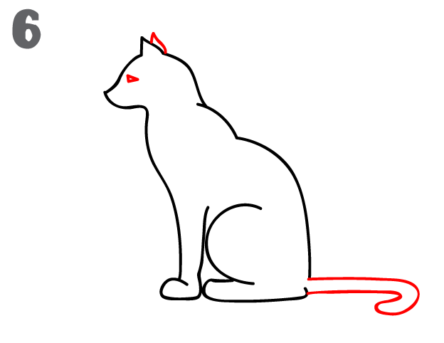 كيف ارسم قطة 7